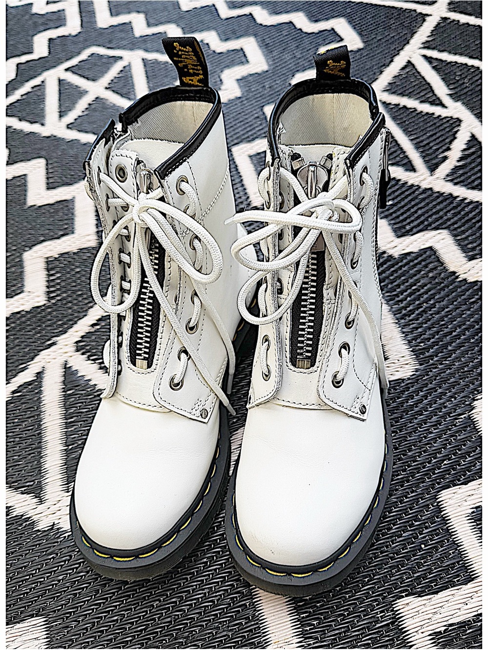 Dr. Martens White 1460 Twin Zipper Boots NWOT
